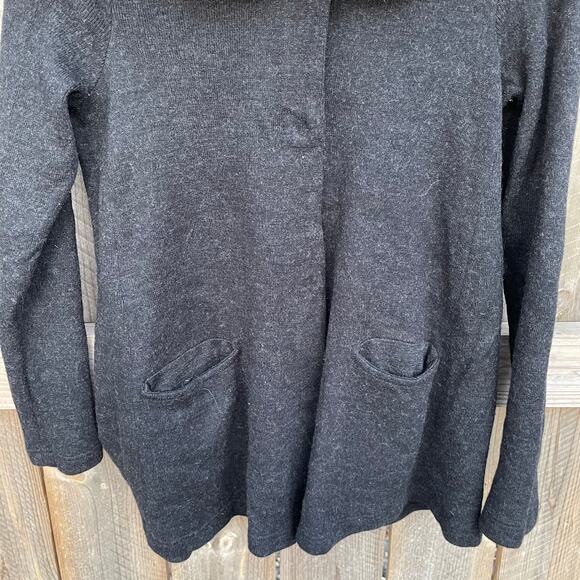 Anthropologie Moth Button Down Faux Fur Sweater Tunic Cardigan Gray Small - Picture 4 of 10
